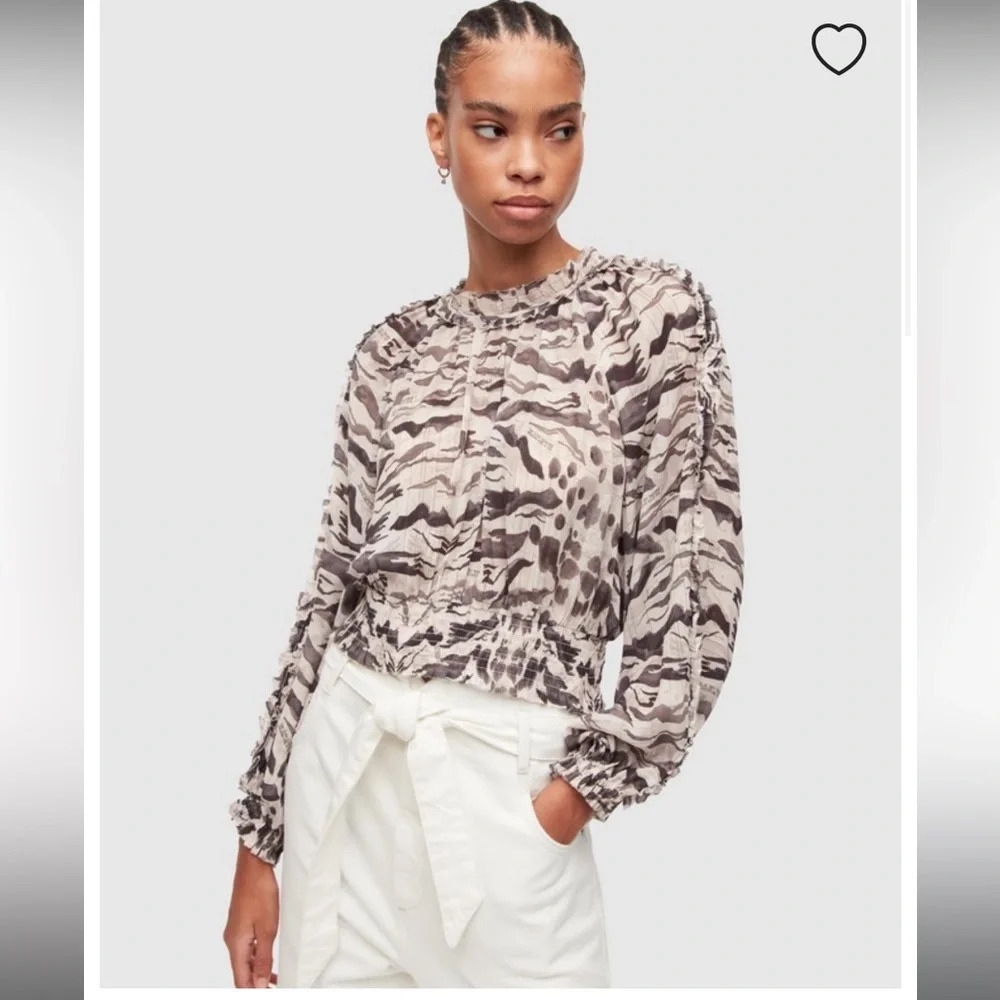 NWT All Saints Thallo Oniyuri Printed top, size 8